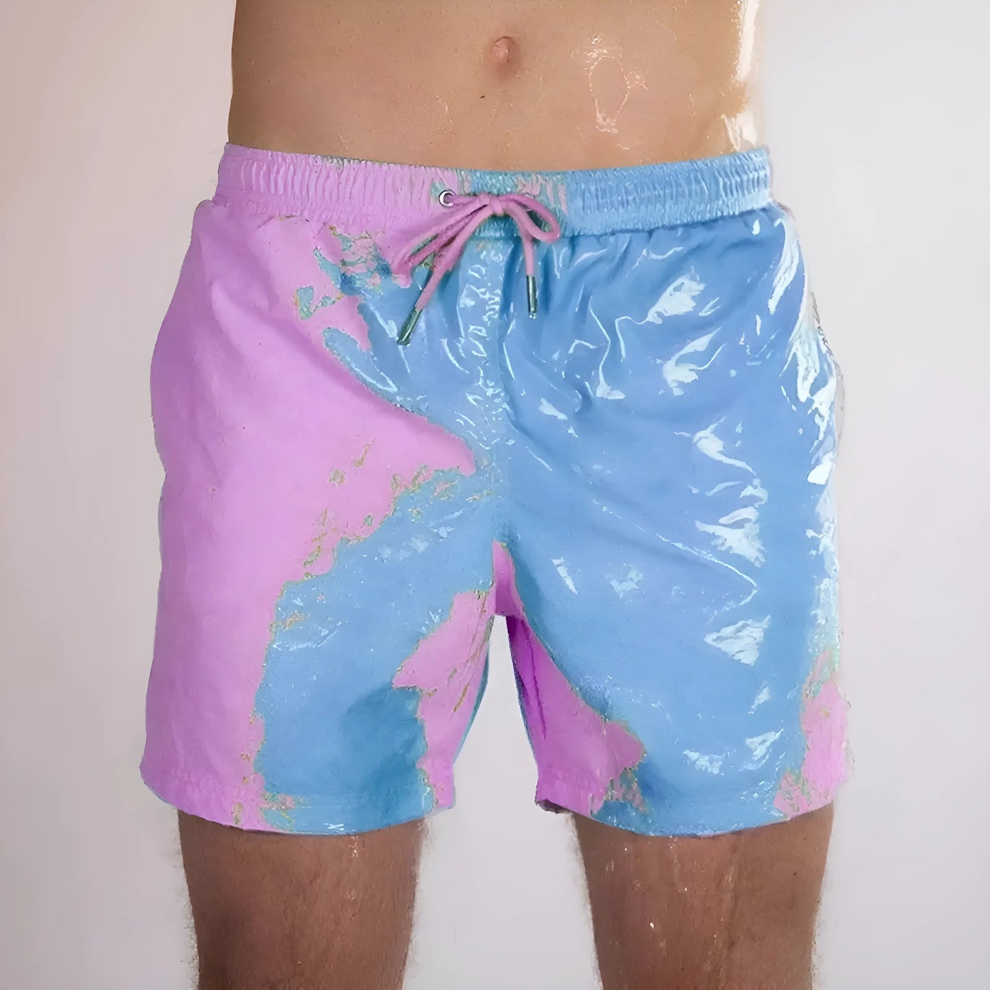 Purple-Blue Men's Colour-Changing Swim Shorts