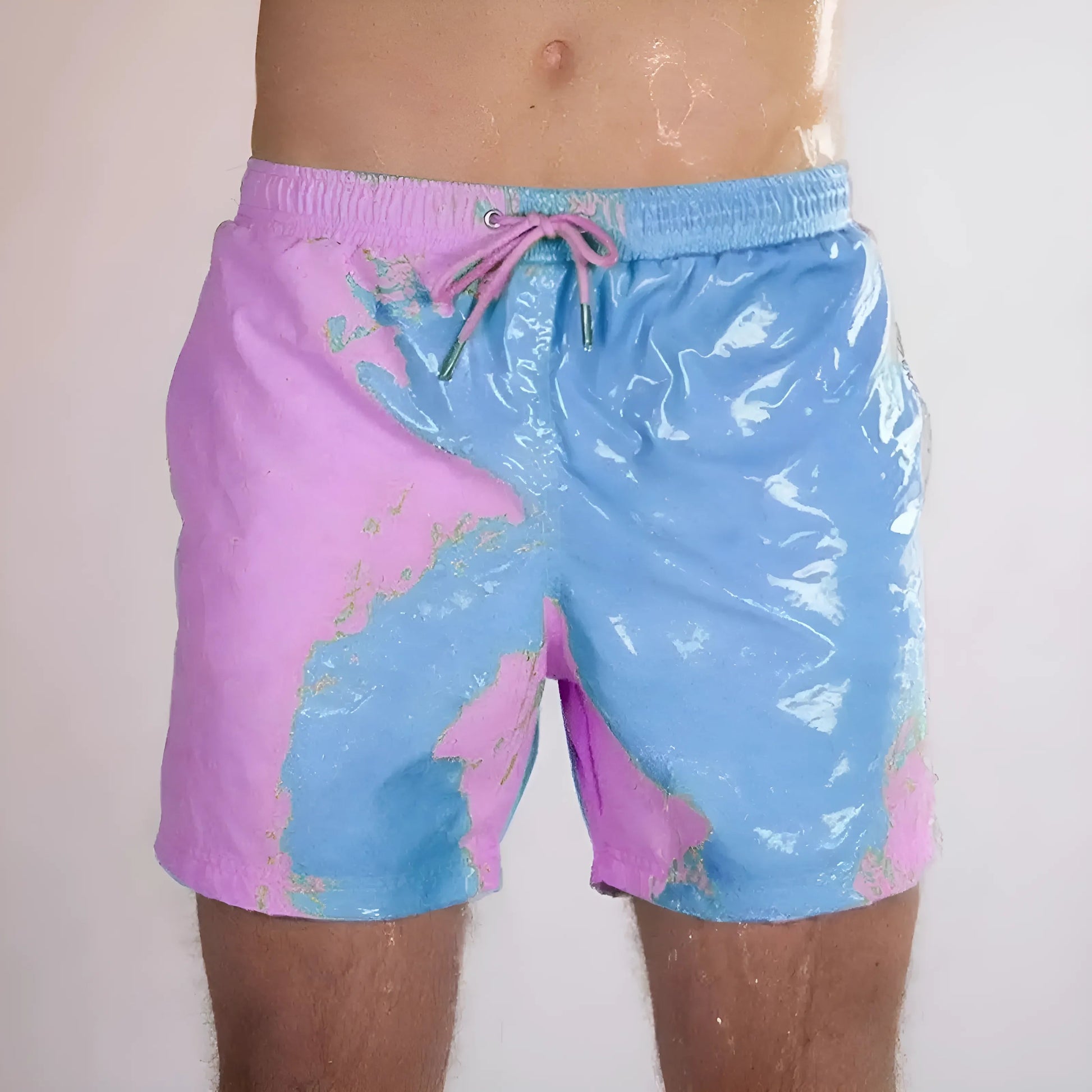 Purple-Blue Men's Colour-Changing Swim Shorts