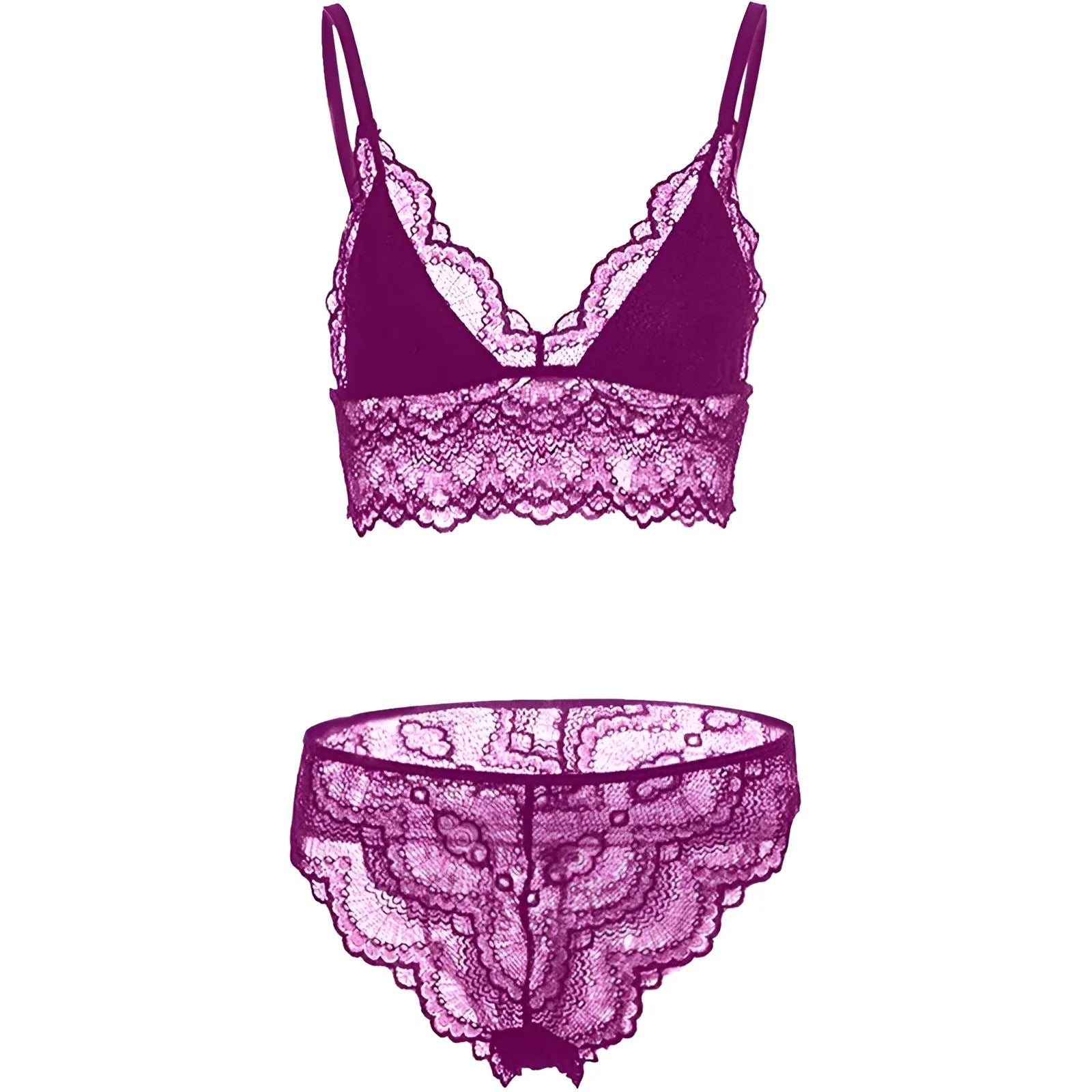 Purple Lace Lingerie Set with Bralette