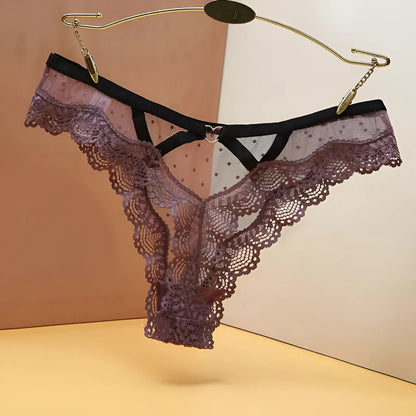 Purple Lace String with Decorative Straps