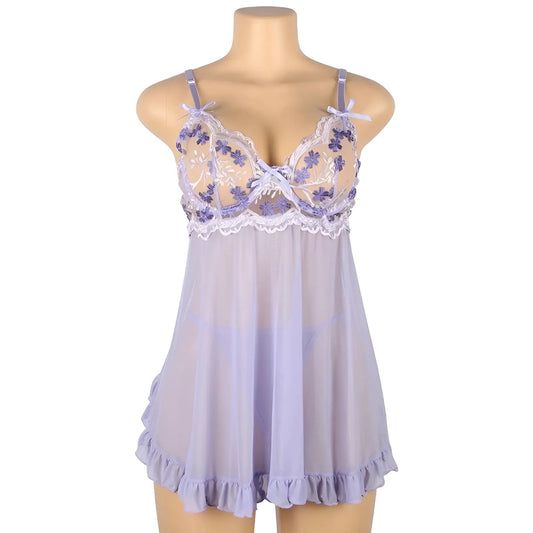 Purple Lightweight Floral Nightdress