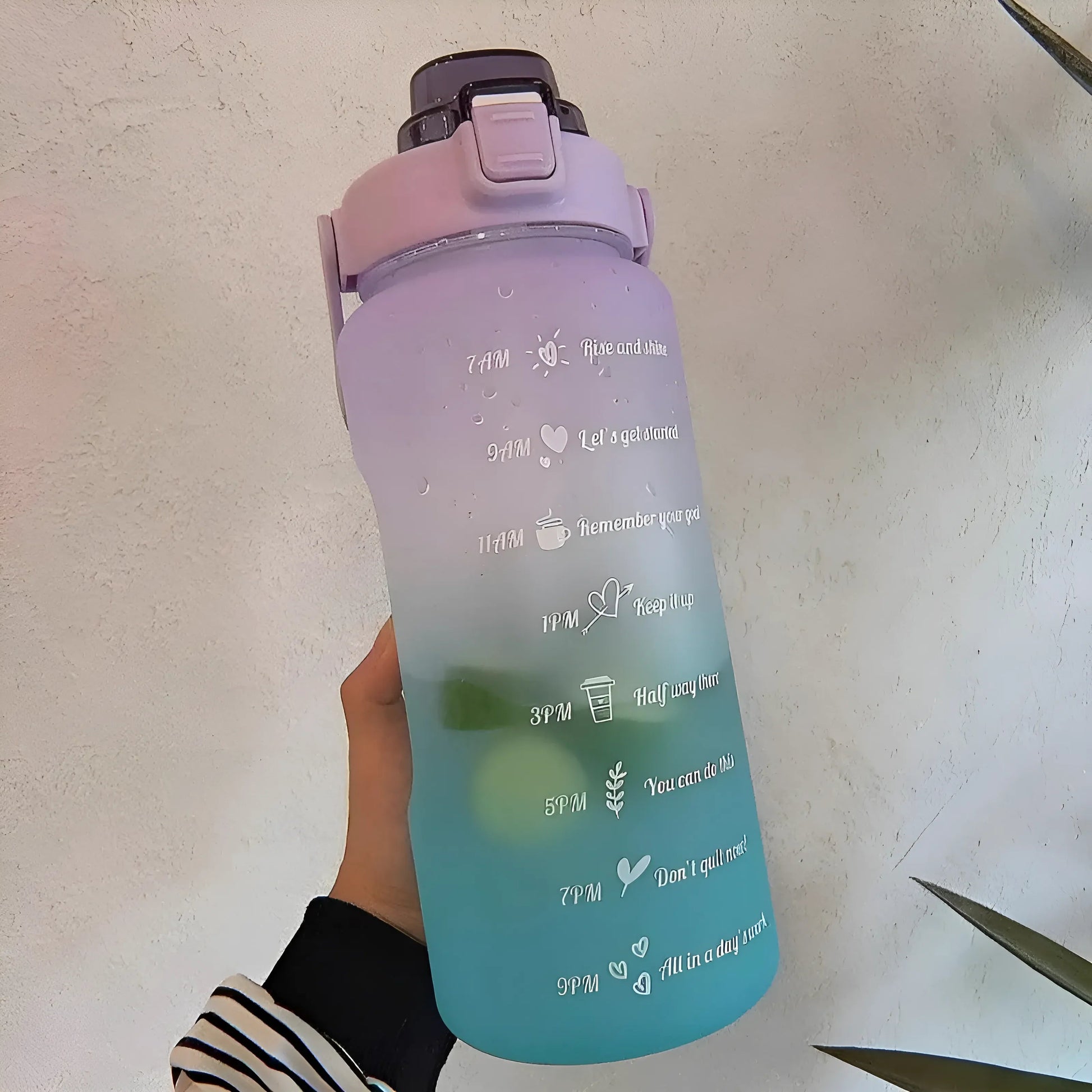 Purple Ombre Motivational Water Bottle