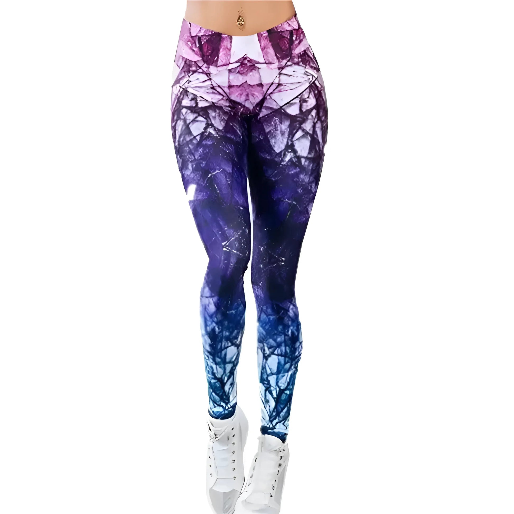 Purple Patterned Sports Leggings