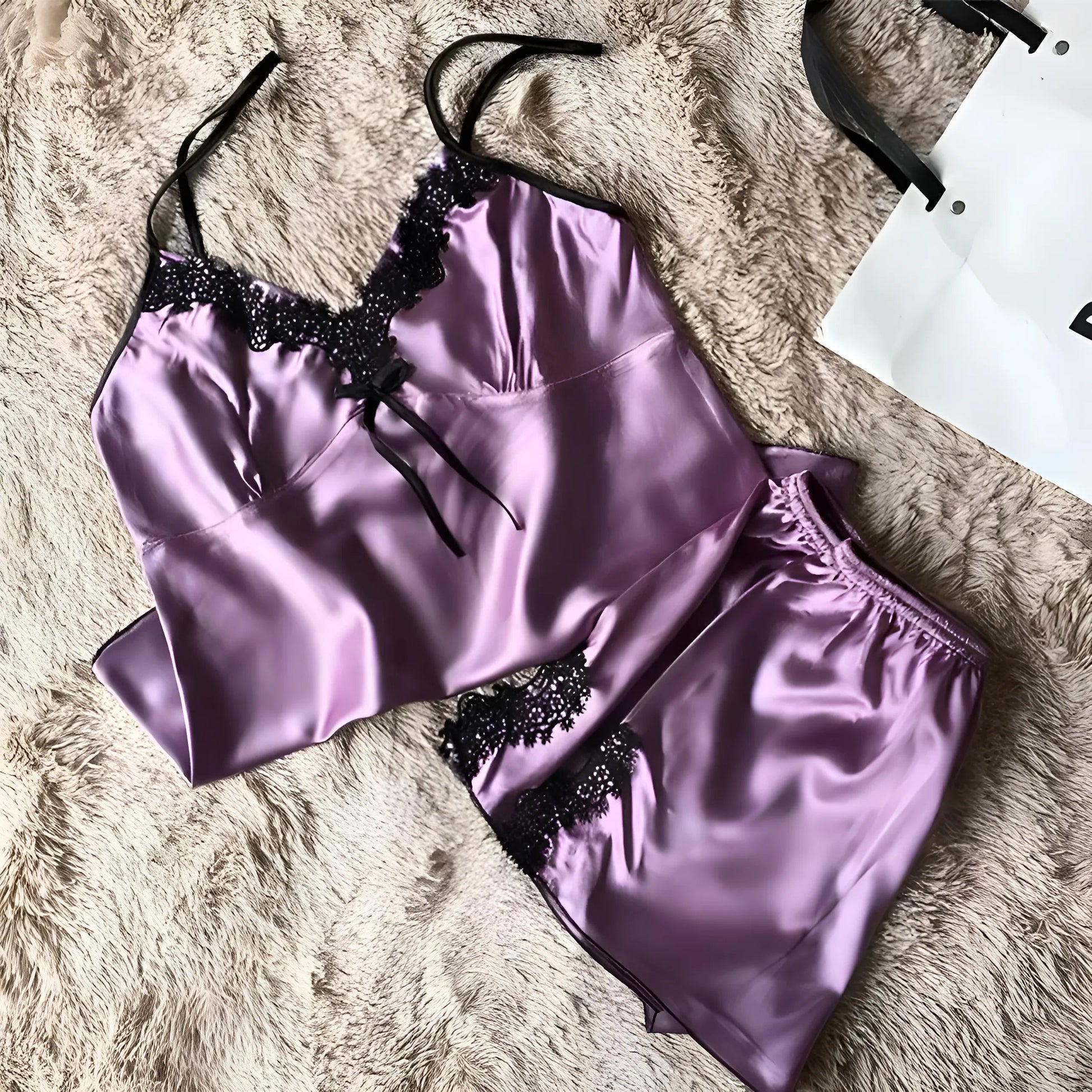 Purple Silk Women's Pyjama Set