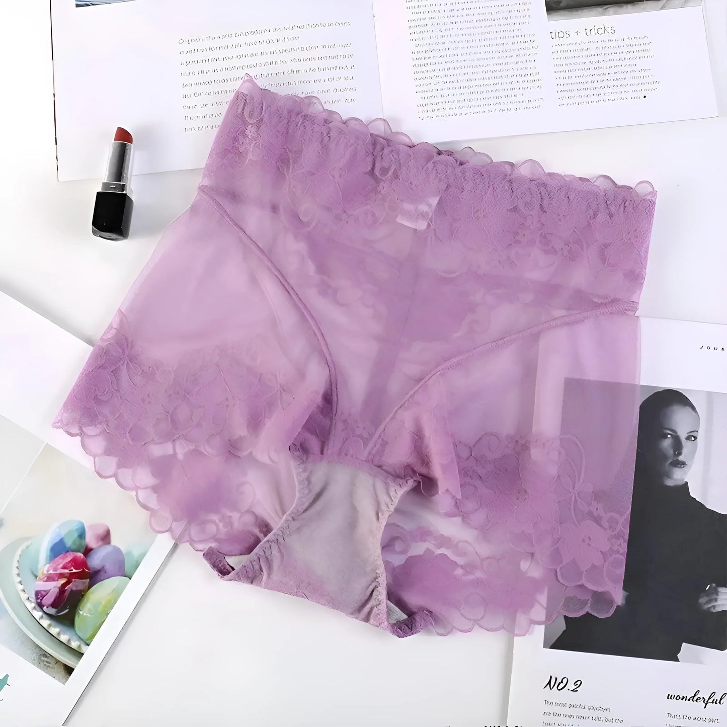 Purple Transparent Women's Boxer Shorts