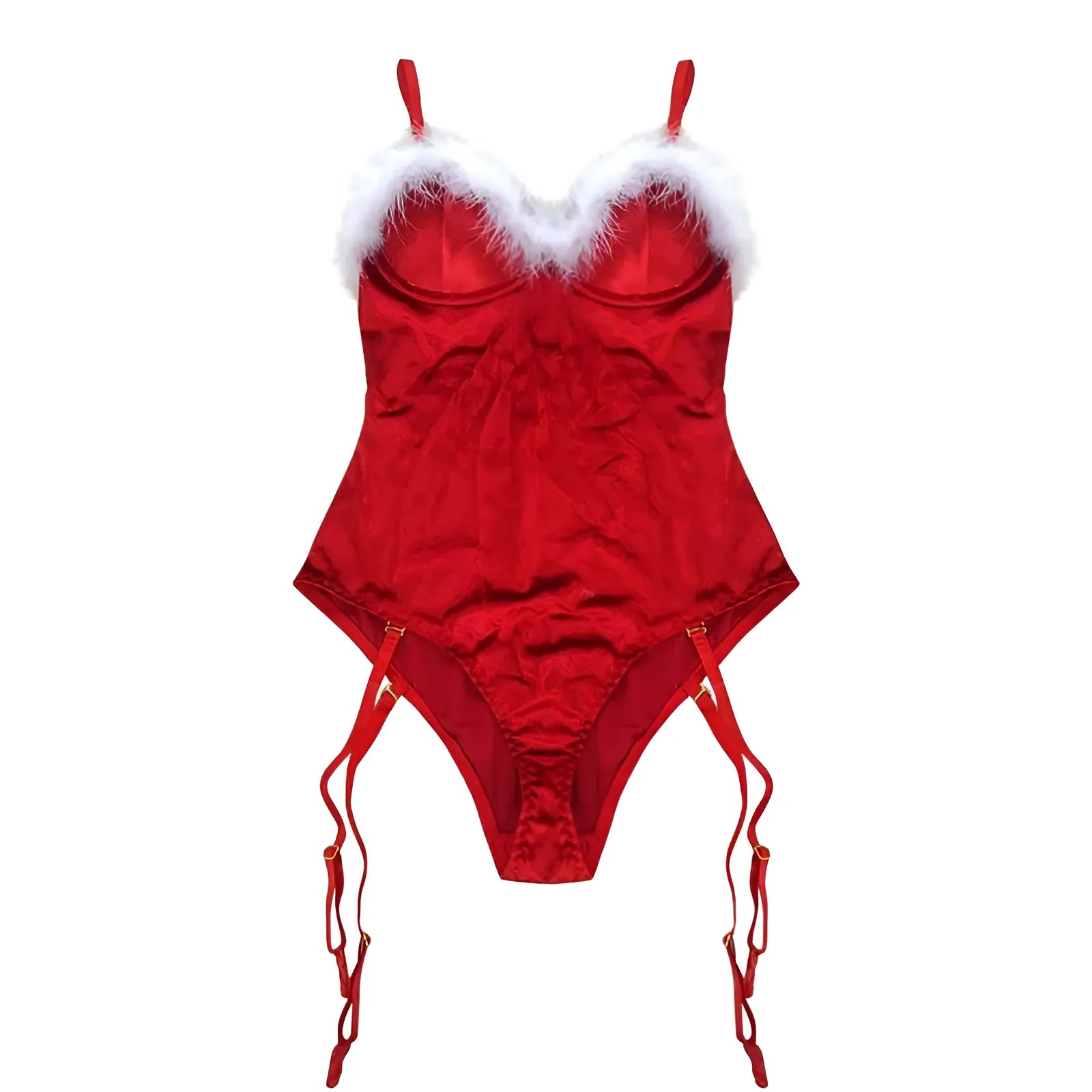 Red Christmas Satin Bodysuit