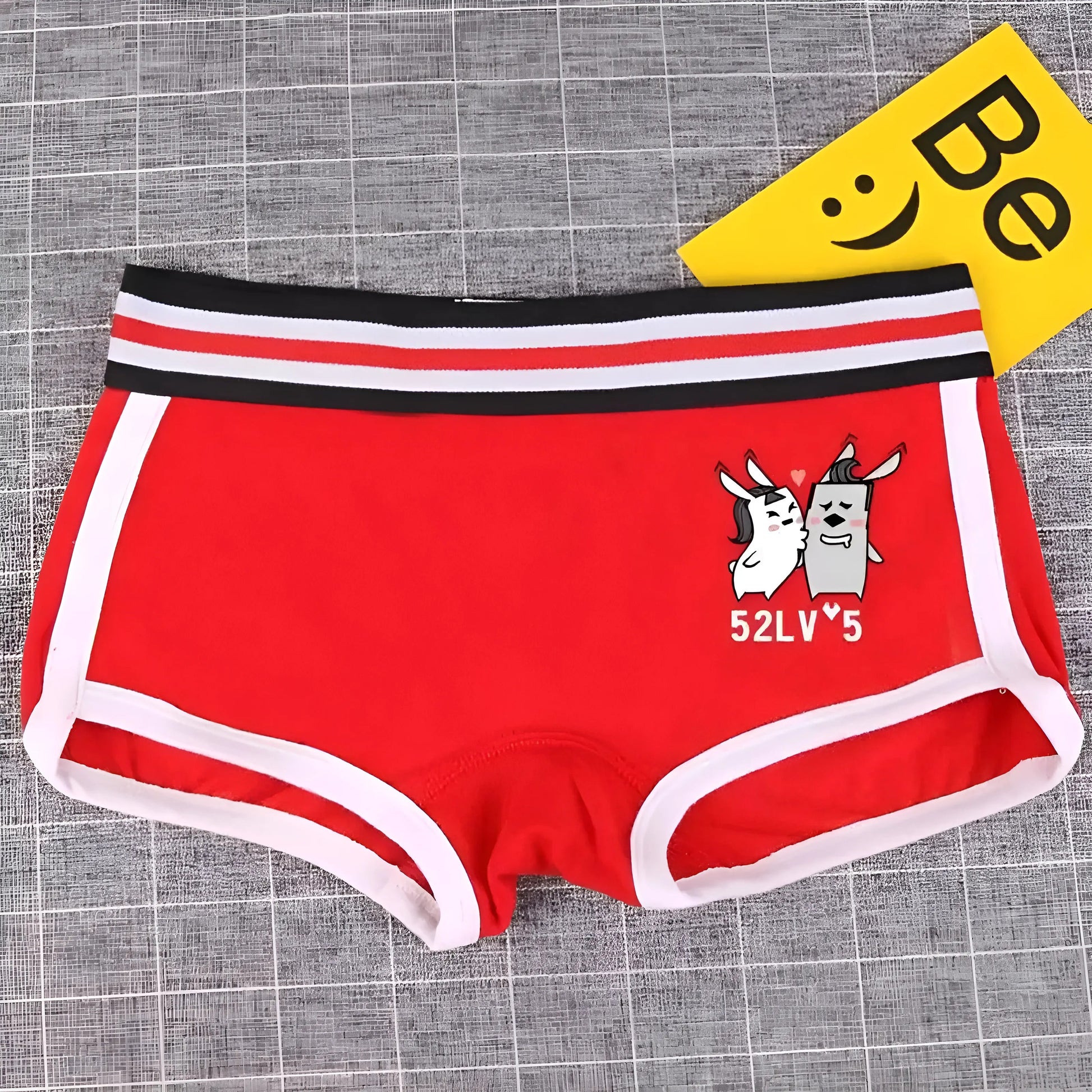 Red Colourful Women's Boxer Shorts