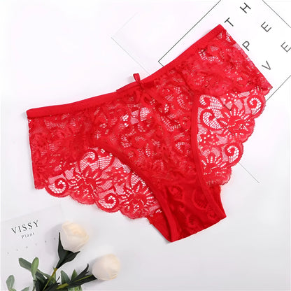 Red Elegant Lace Knickers