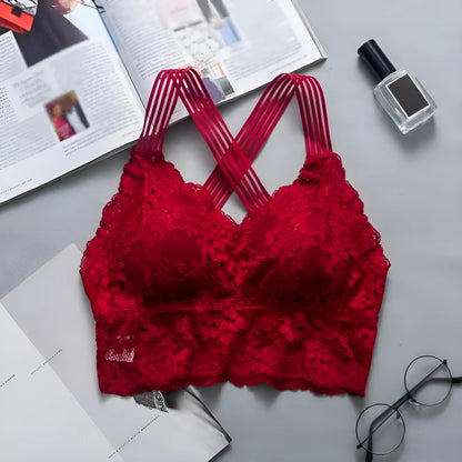 Red Lace Bralette Top