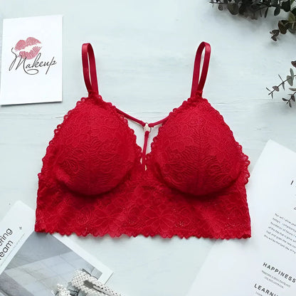 Red Lace Bralette with Straps