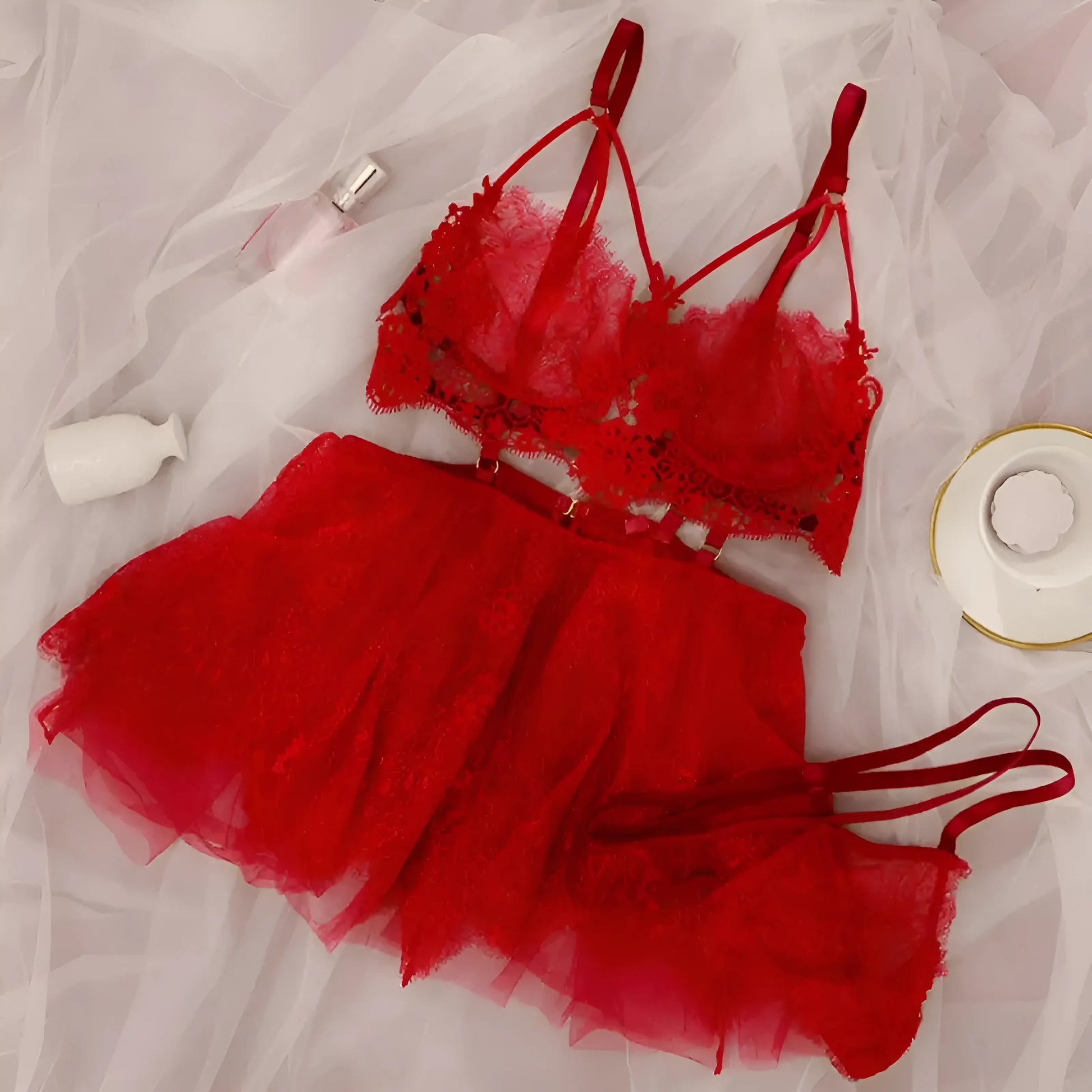 Red Lace Lingerie Set