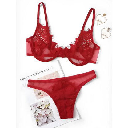 Red Lace Lingerie Set