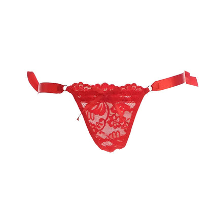 Red Lace String Thong with Hip Ties