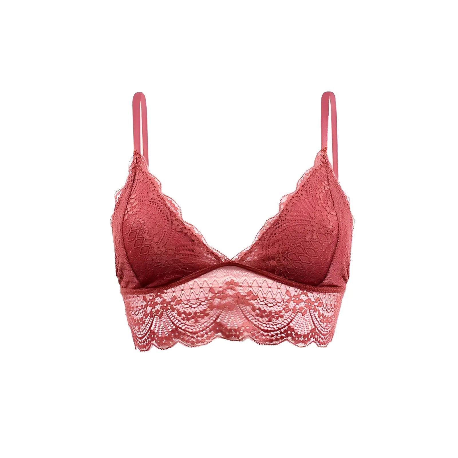 Red Lace Triangle Bralette with Low Rise