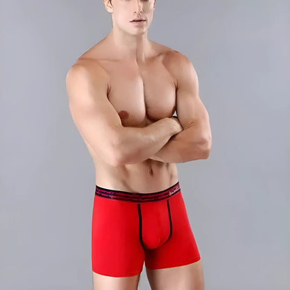 Red Men's Long Boxer Shorts