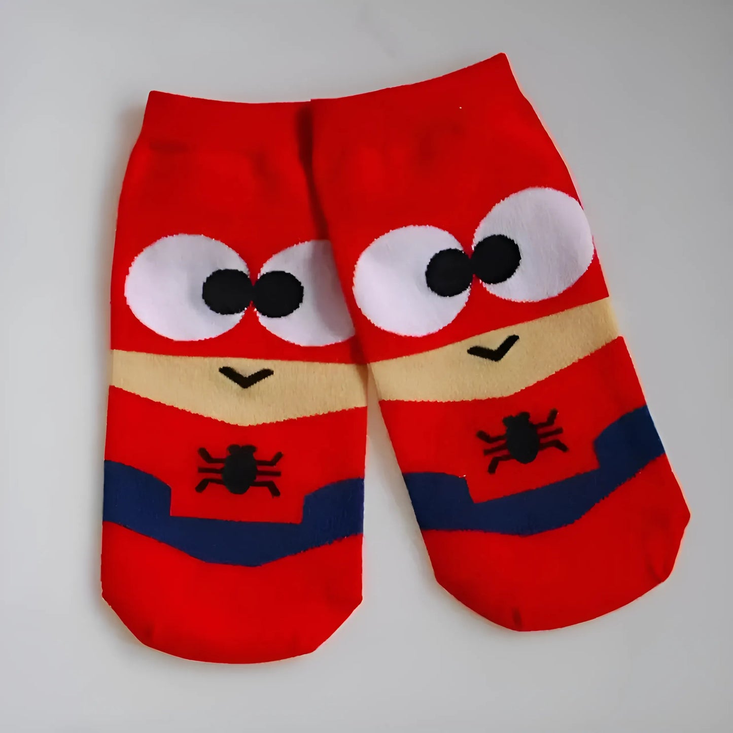 Red Men's Short Superhero Socks