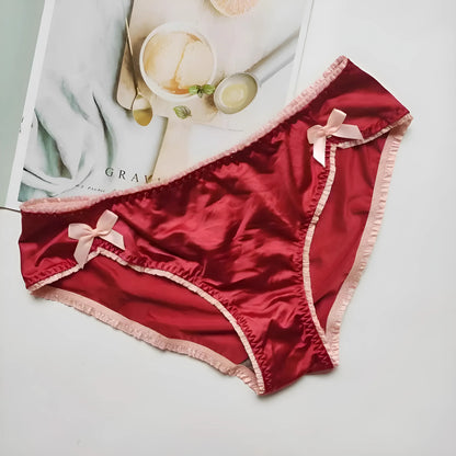 Red Satin Knickers with Bows