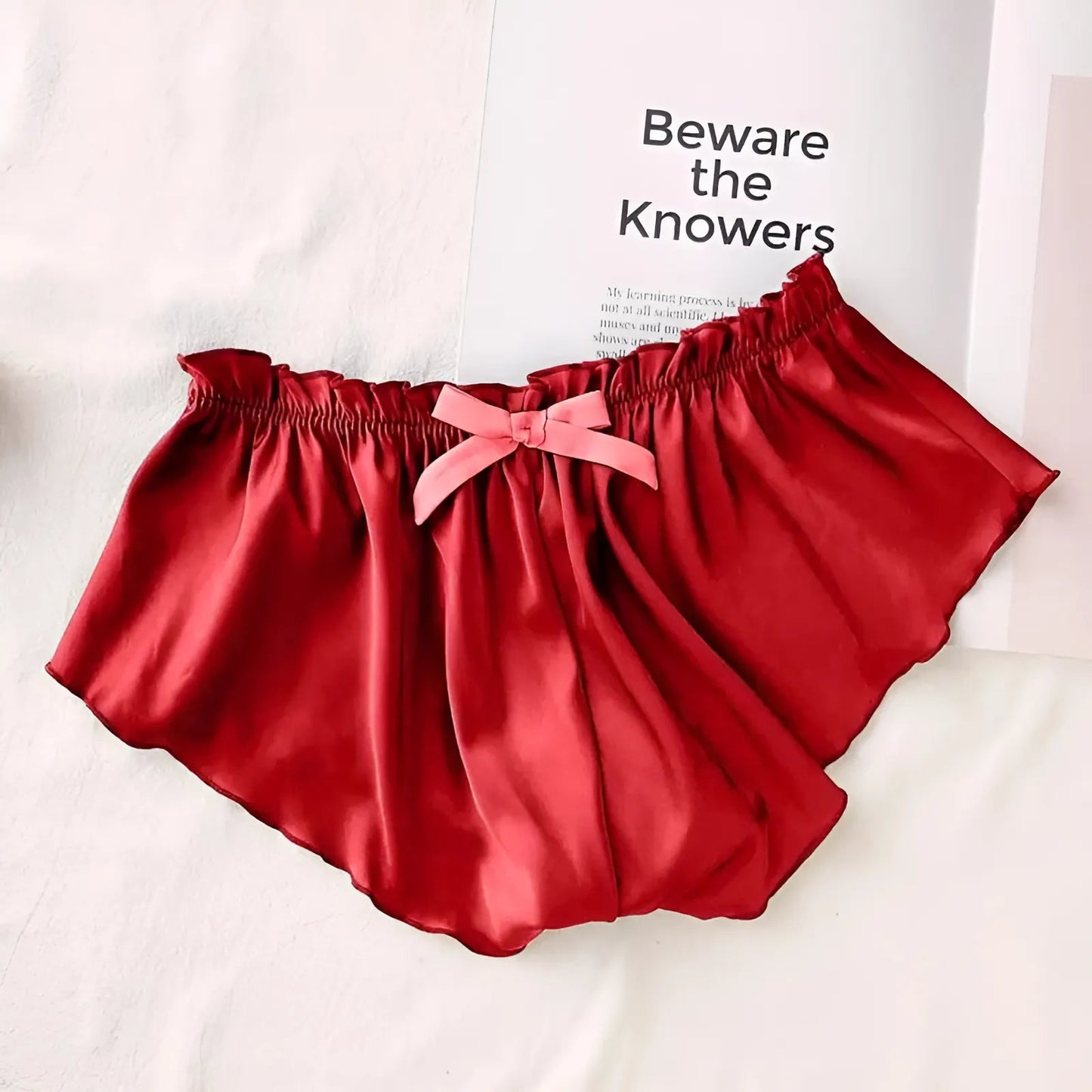 Red Short Pyjamas with Bow Detail