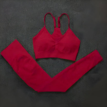 Red Slim Strap Sports Set