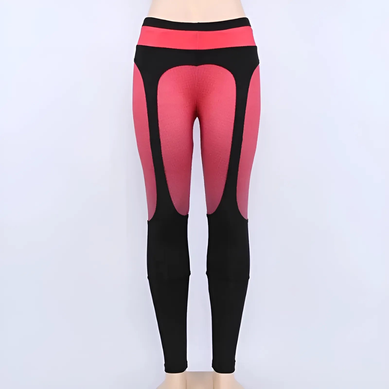 Red Sporty Leggings with Stripes