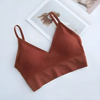 Red Thin Strapped Sports Bra