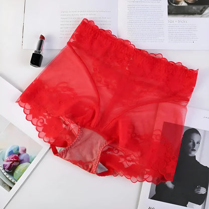 Red Transparent Women's Boxer Shorts