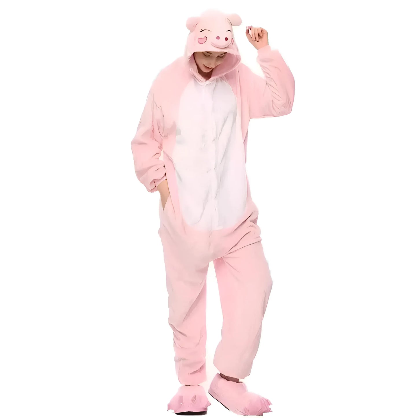 Różowy Różowe onesie świnka