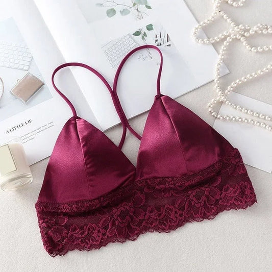 Satin bralette - red / universal