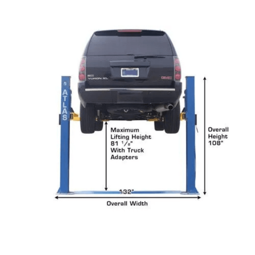 Atlas BP8000 8000 Lb. Capacity Low-Ceiling Baseplate 2-Post Car Lift