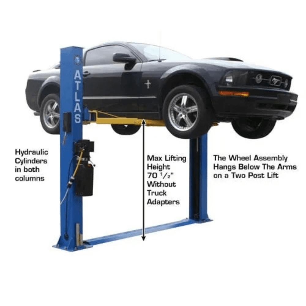 Atlas BP8000 8000 Lb. Capacity Low-Ceiling Baseplate 2-Post Car Lift