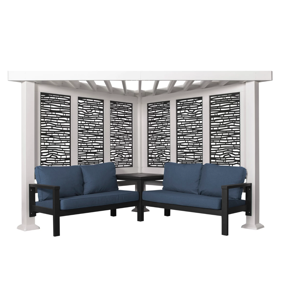 Backyard Discovery Ridgedale Steel Pergola with Built-in Seating
