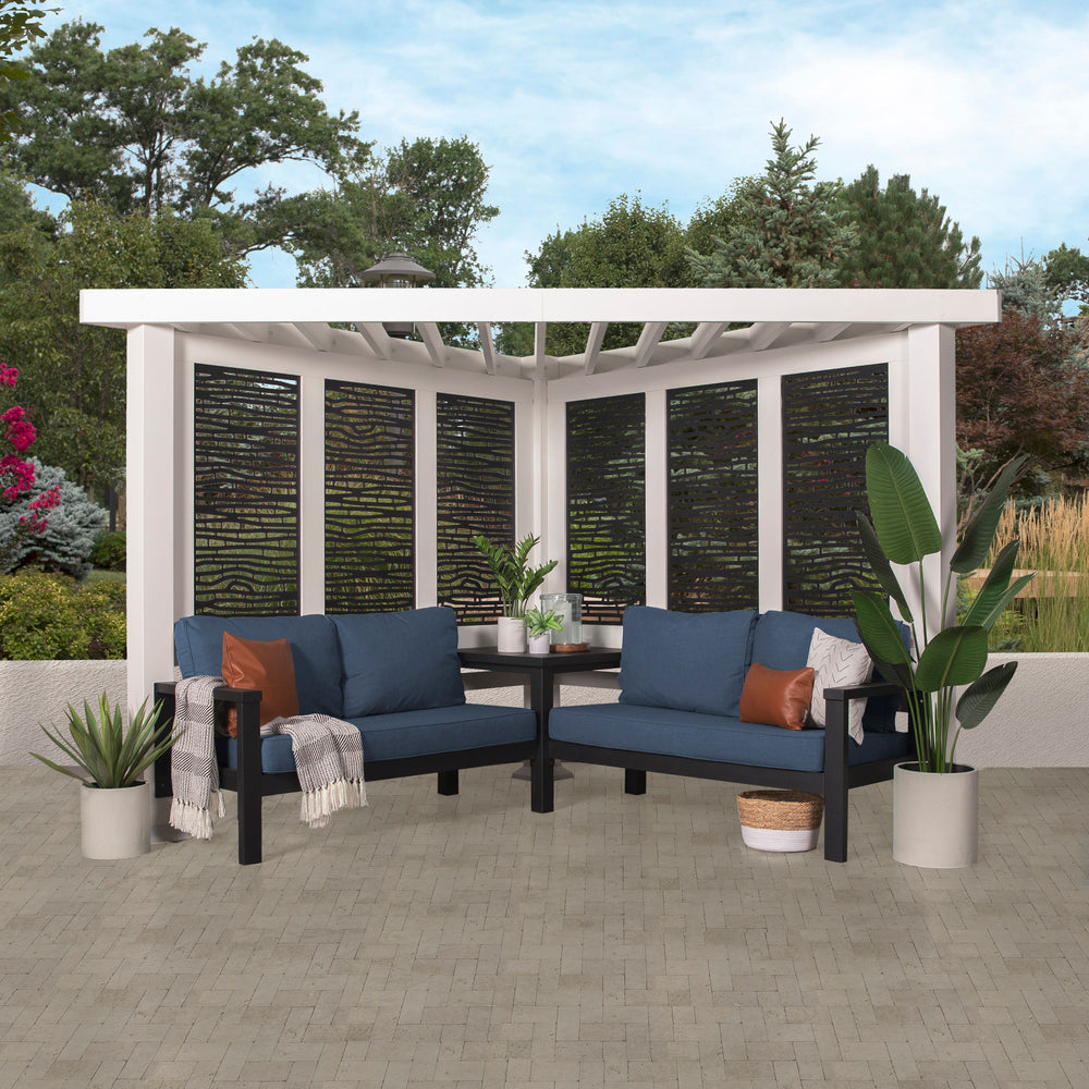 Backyard Discovery Ridgedale Steel Pergola with Built-in Seating