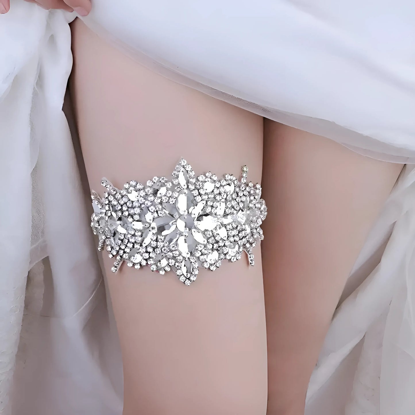 Silver Elegant Bridal Garter