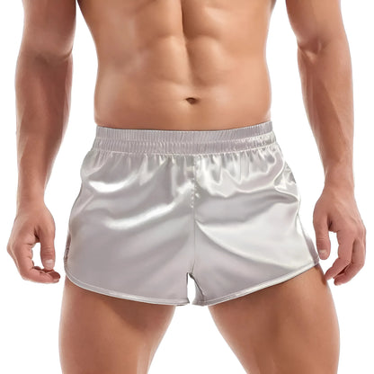 Silver Satin Men's Boxer Shorts