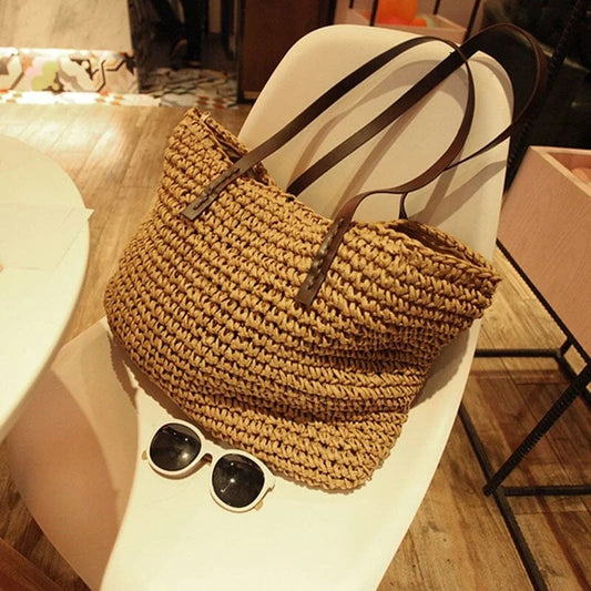 Straw beach bag - brak