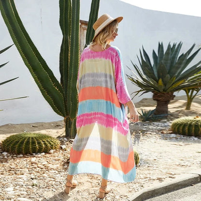 Striped beach kimono