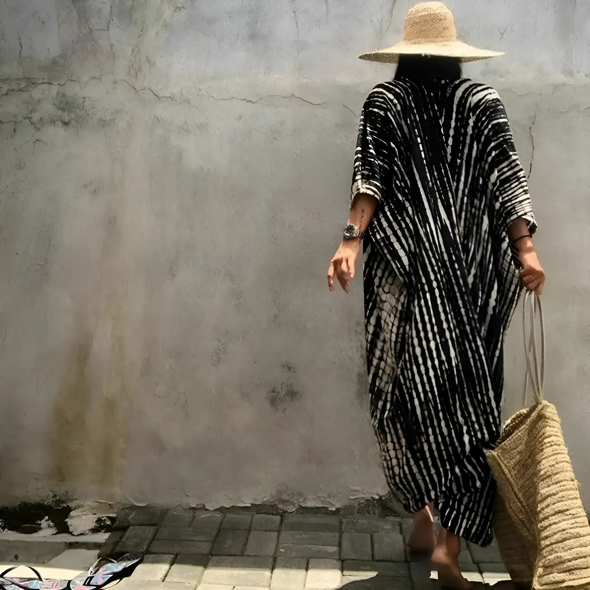  Striped Beach Kimono