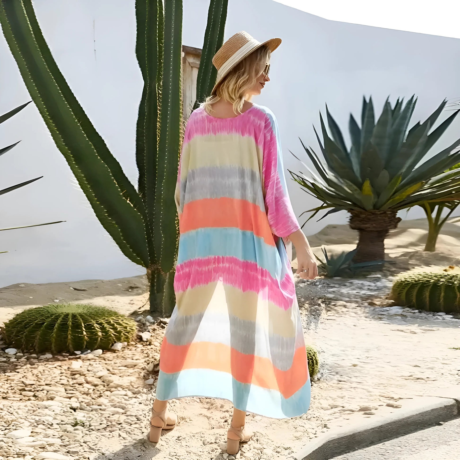  Striped Beach Kimono