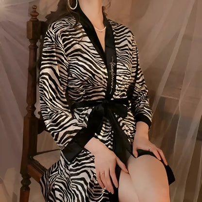  Striped Satin Robe