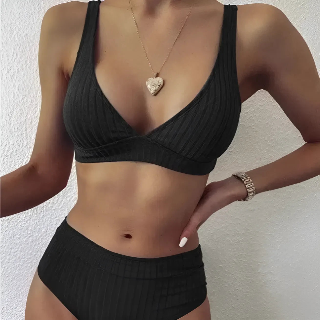  Striped Two-Piece Swimsuit