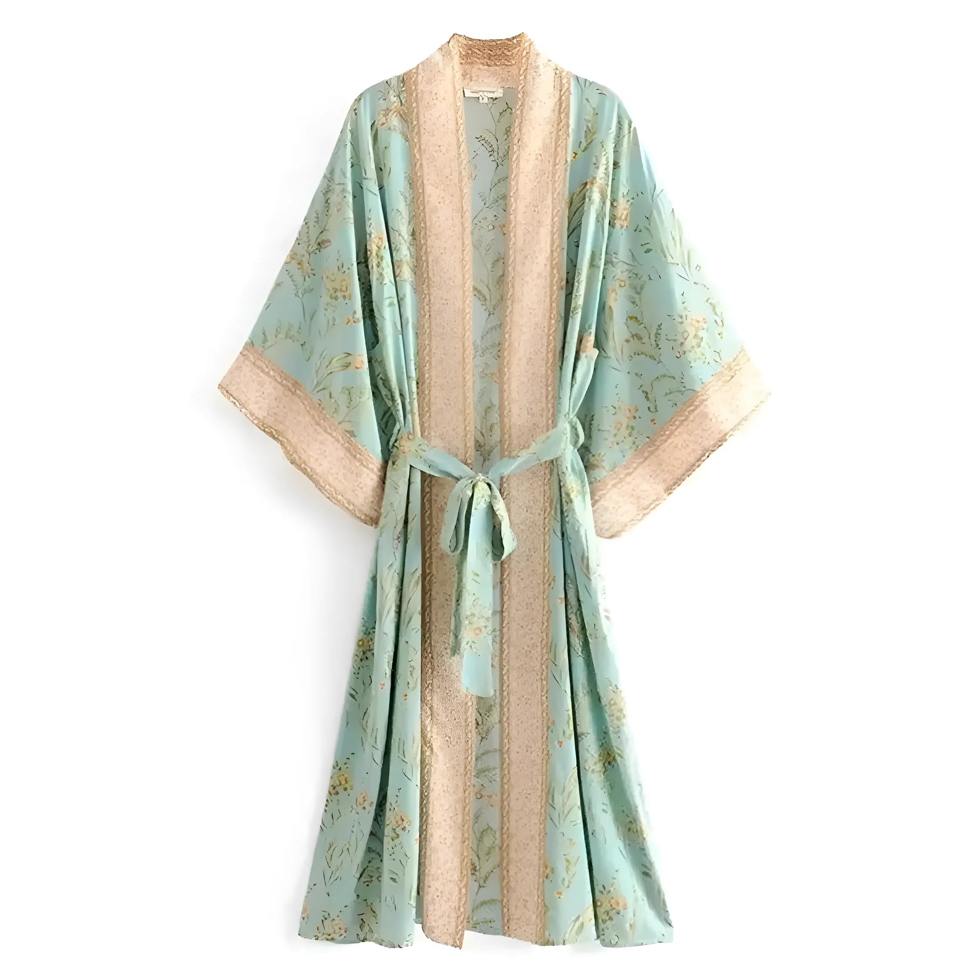 Turquoise Embellished Beach Kimono