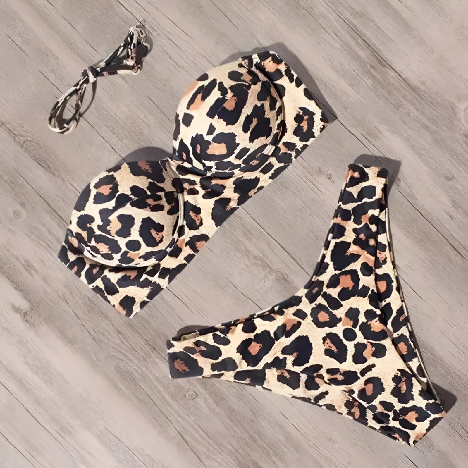  Two-Piece Leopard Print Bikini Set