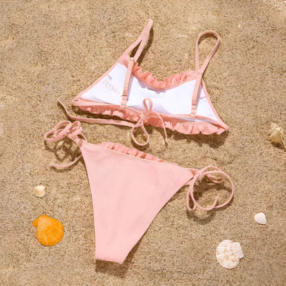  Two-Piece Swimsuit with Delicate Ruffles