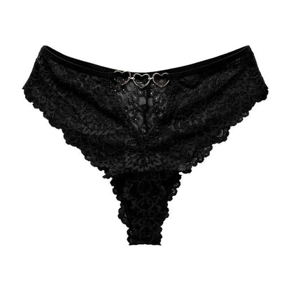 Underwear with decorative metal hearts