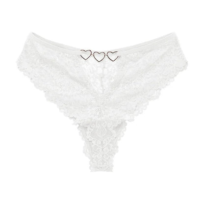 Underwear with decorative metal hearts