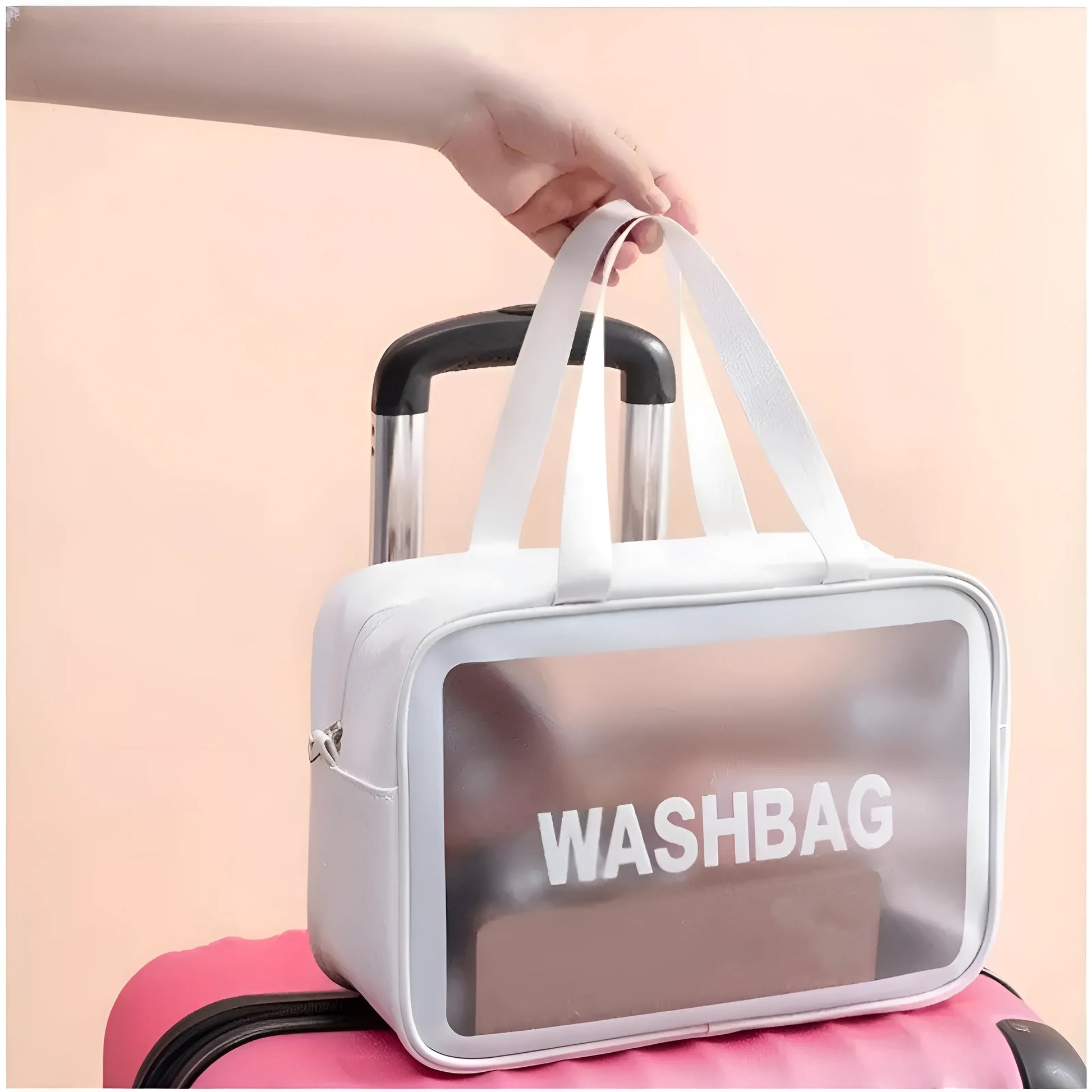  Waterproof Transparent Cosmetic Bag with Handle