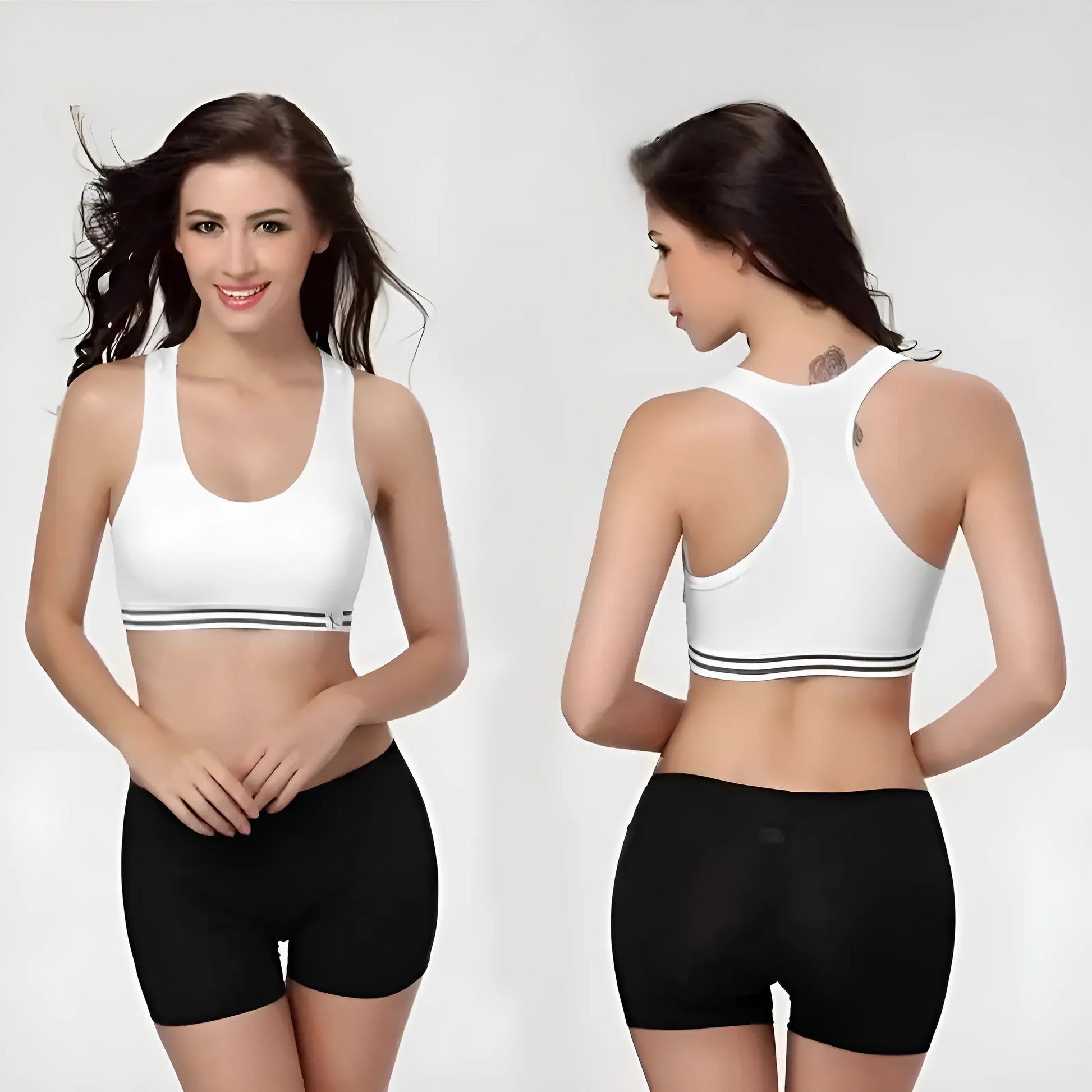 White Breathable Sports Bra