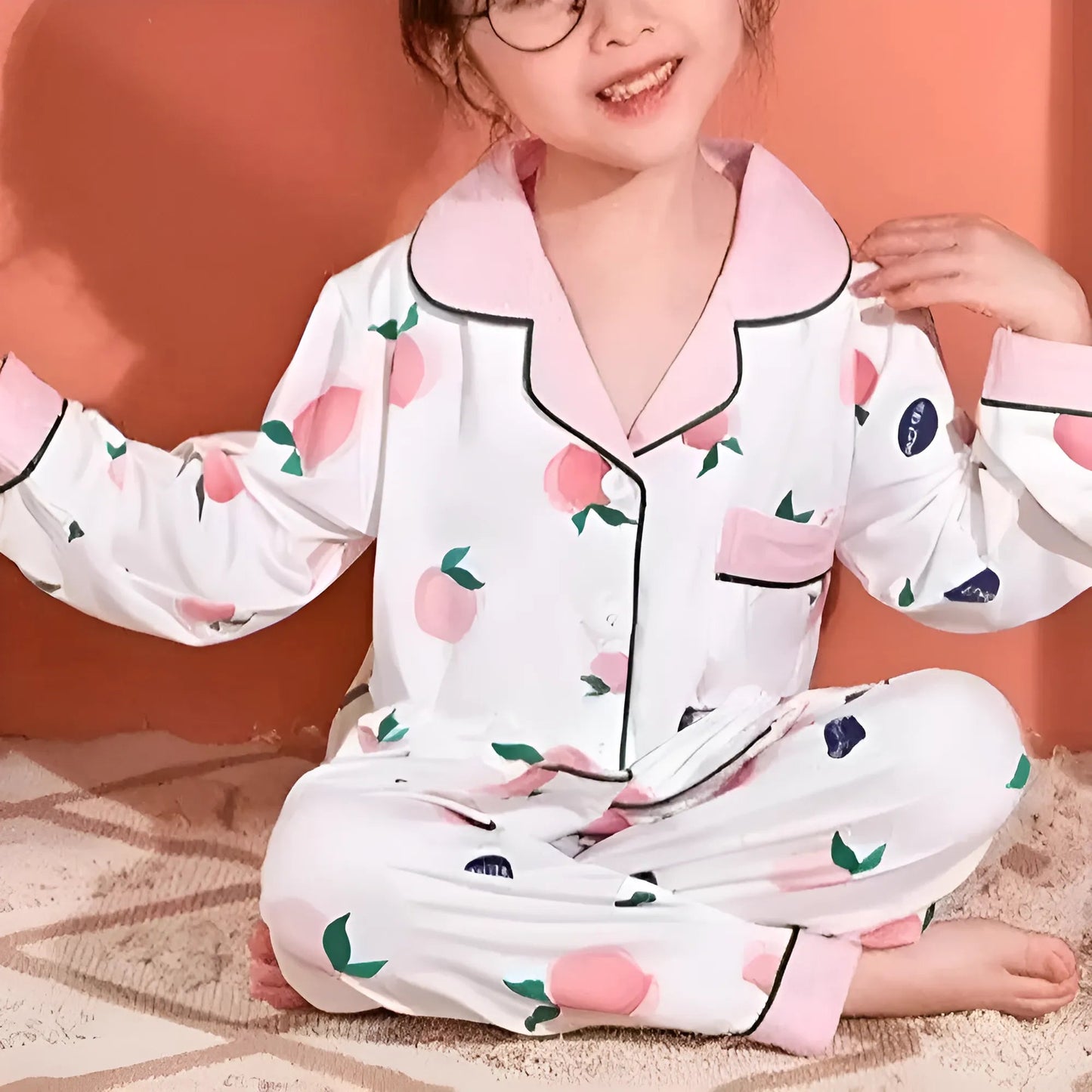 White Children's Long Sleeve Pyjamas