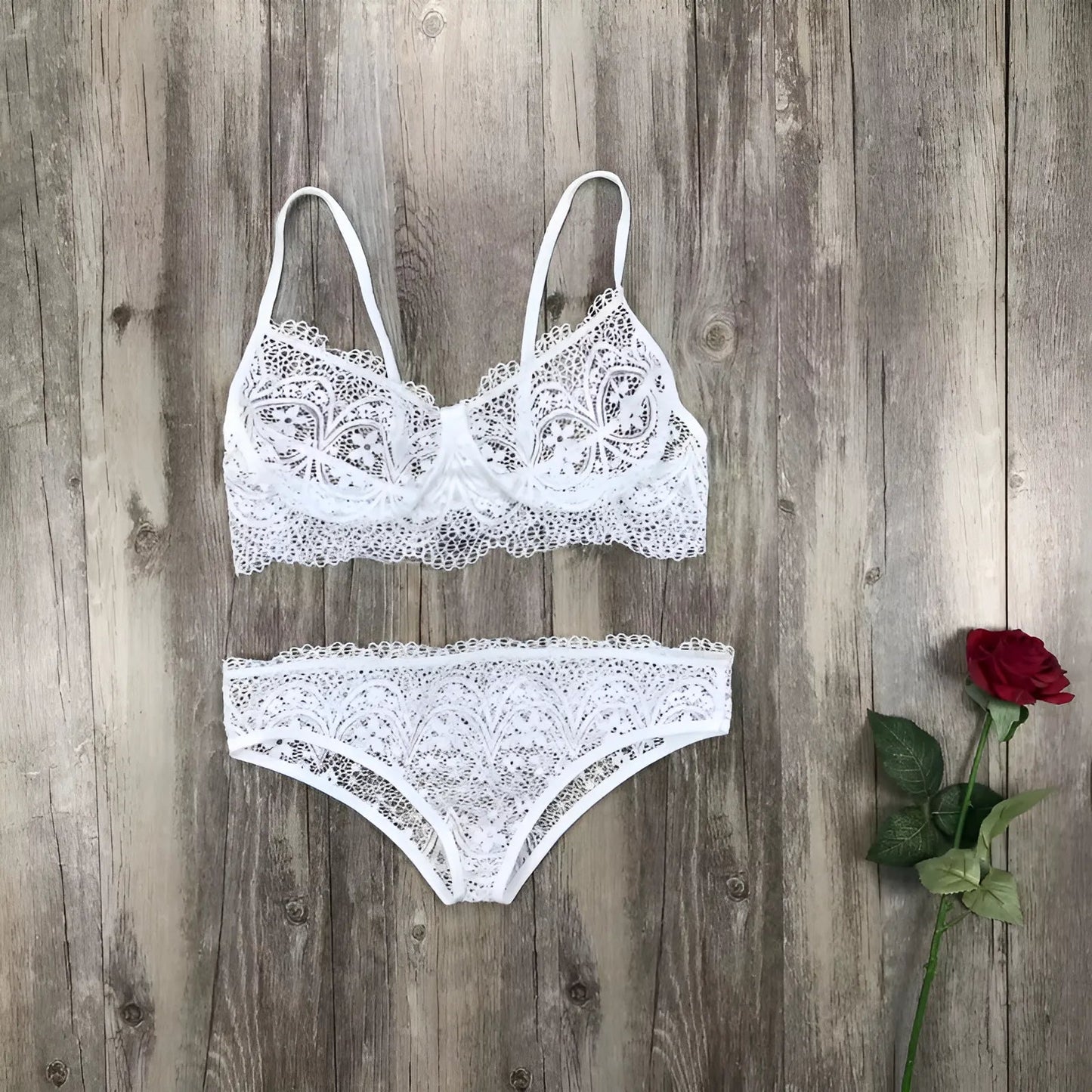 White Classic Lace Lingerie Set