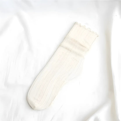 White Decorative Ankle Socks